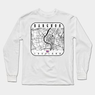 Bangkok Map Thailand Long Sleeve T-Shirt